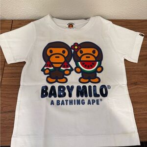 Kids Baby Milo A Bathing Ape White T-Shirt